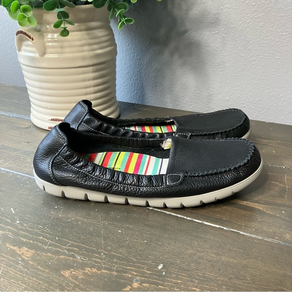 SAS Shoes 7.5 N Sunny Loafers Black Leather Slip-on Comfort Casual Women’s - Picture 1 of 10